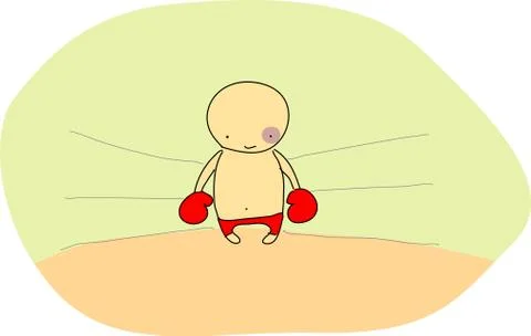 Cute doodle of a boxer Illustrazione stock