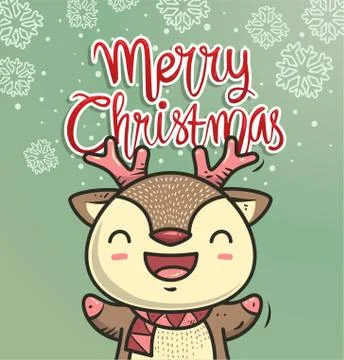 CUTE DOODLE DEER ISOLATED Stock Illustration