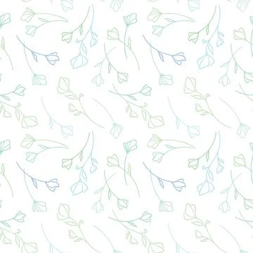 Cute doodle floral seamless repeat pattern vector background. イラスト素材
