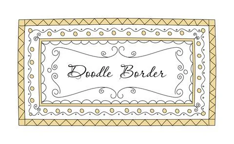 Cute doodle frame. Princess rectangular border. Baby lace sketch. Kids sketch Stock Illustration