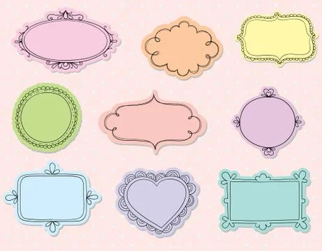 Cute Doodle Frames Stock Illustration
