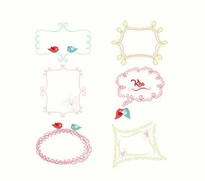 Cute doodle frames Stock Illustration