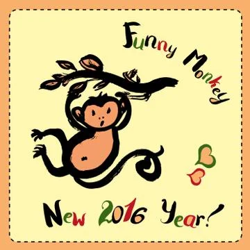 Cute doodle Monkey Stock Illustration