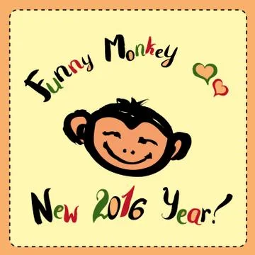 Cute doodle Monkey Stock Illustration