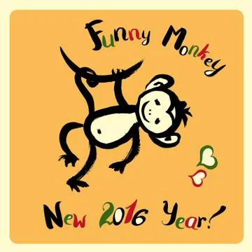 Cute doodle Monkey Stock Illustration