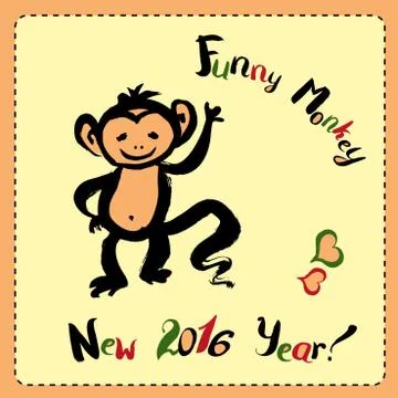 Cute doodle Monkey Stock Illustration