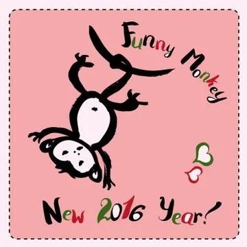 Cute doodle Monkey Stock Illustration