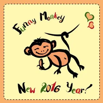 Cute doodle Monkey Stock Illustration