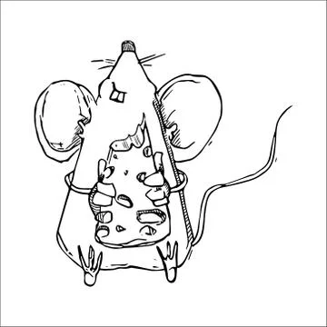 Cute Doodle Mouse vector illustration Stock Illustration