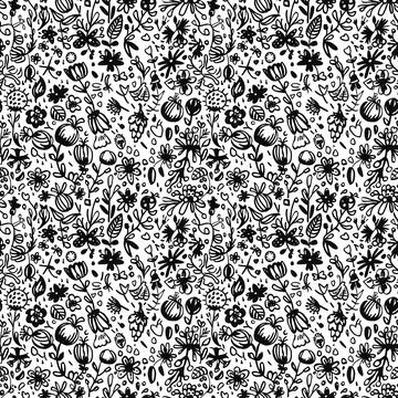 Cute Doodle Pattern For Fabric Print. Fun Doodle. Handmade Vector Illustration. Illustrazione stock