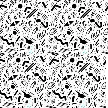 	Cute Doodle Pattern For Fabric Print. Fun Doodle. Handmade Vector Illustration. Illustrazione stock
