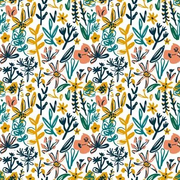 Cute Doodle Pattern For Fabric Print. Fun Doodle. Handmade Vector Illustration. Stock Illustration