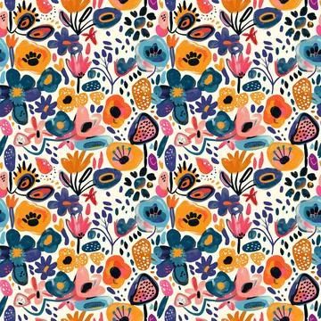 Cute Doodle Pattern For Fabric Print. Fun Doodle. Handmade Vector Illustration. Stock Illustration