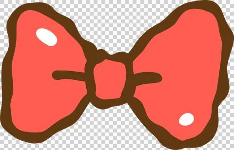 Cute Doodle Red Bow Tie fluffy Hand Drawn 스톡 일러스트