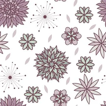 Cute doodle seamless floral pattern Stock Illustration