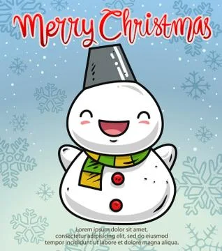 Cute doodle snowman Stock Illustration