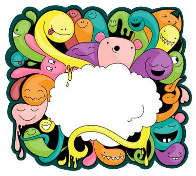 Cute doodle with space for your message Stock Illustration