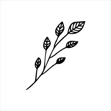 Cute doodle style twig Stock Illustration