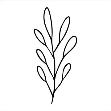 Cute doodle style twig Stock Illustration