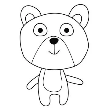 Cute doodle teddy bear Stock Illustration
