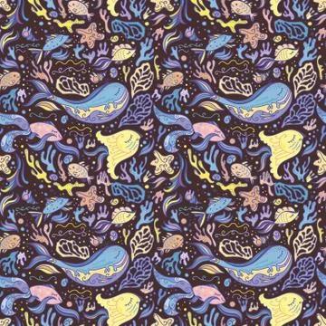 Cute doodle travel pattern Stock Illustration