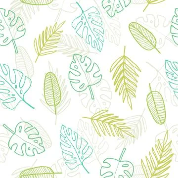 Cute doodle tropical pattern. Stock Illustration
