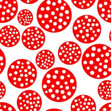 Cute dots amanita seamless pattern with round and circle Stock Illustration