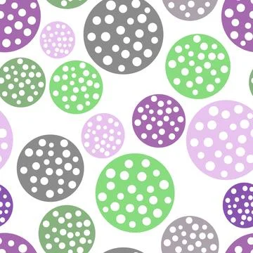 Cute dots amanita seamless pattern with pastel soft color round and circle Stock Illustration