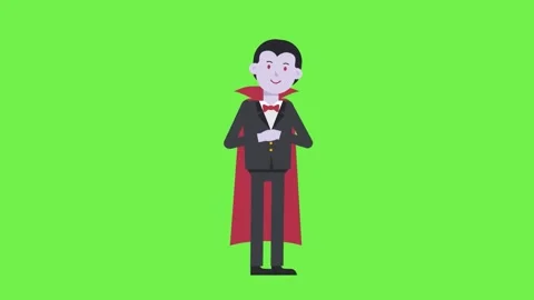 A Cute Dracula rubbing his hands Halloween celebrities' holiday greetings. Vidéo 265149324