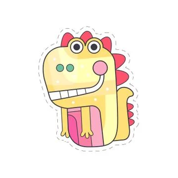 Cute dragon colorful cloth patch, applique for decoration kids clothing cartoon Illustrazione stock