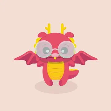 Cute dragon vector illustration. Stock Illustration