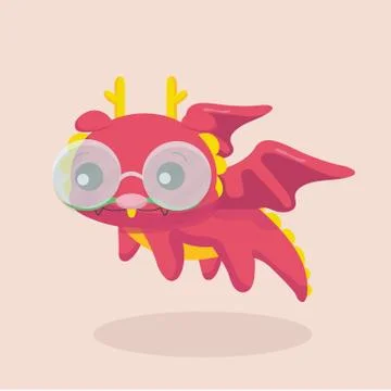 Cute dragon vector illustration. Stock Illustration