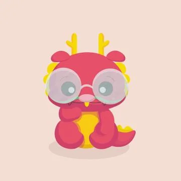 Cute dragon vector illustration. Stock Illustration