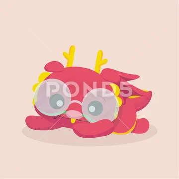 Cute dragon vector illustration. Stock Illustration