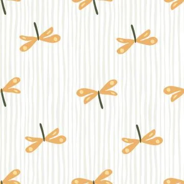 Cute dragonfly seamless pattern. Childish background.Dragonflies wallpaper. S Illustrazione stock
