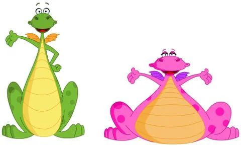 Cute dragons 库存插图