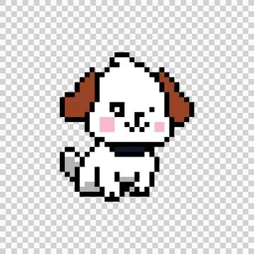 Cute drawing dog character pixel art illustration design eps 10 Stock Illustration