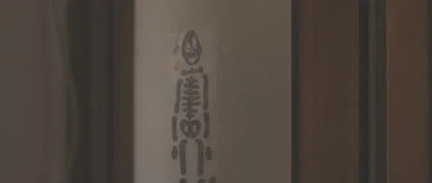 Cute drawing of a skeleton Stock-Footage 170903845