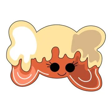 Cute drawn cartoon gingerbread in the shape of a Candy Stock Illustration
