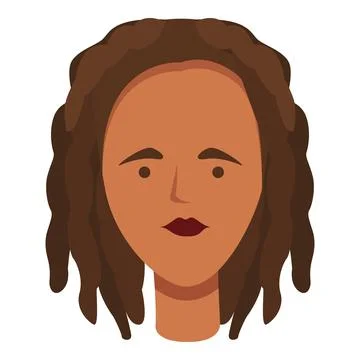 Cute dreadlocks icon cartoon vector. African hair Stock Illustration