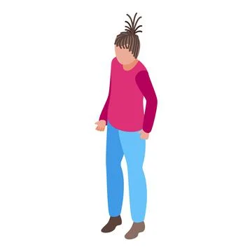 Cute dreadlocks icon isometric vector. African hair Stock Illustration