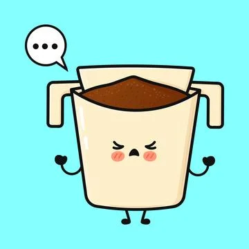 Cute drip coffee character feeling angry and frustrated Stock Illustration