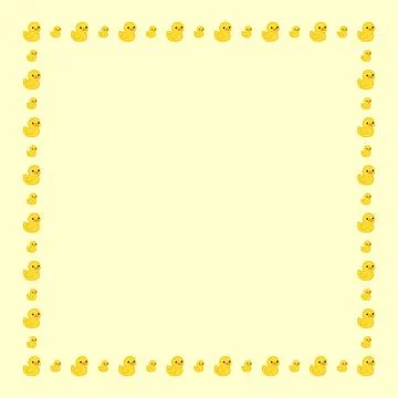 Cute Duck Alternating Scale Rectangle Seamless Border and Photo Frame Design Ilustración de archivo