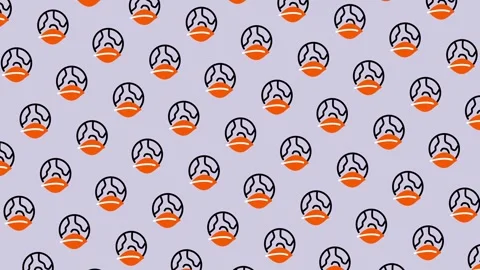 Cute Duck Face Pattern Seamless Repetition. Stock Footage 325383537