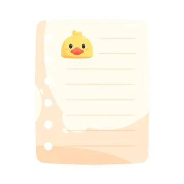Cute duck paper sheet Stock Illustration