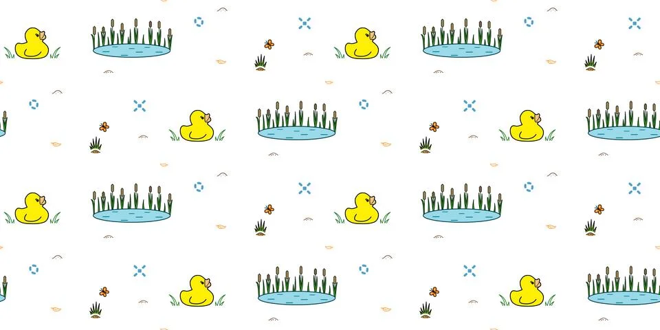 Cute duck seamless pattern. Creative kids texture with funny animals for textile Stock Illustration