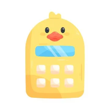Cute duck shaped calculator Stock Illustration