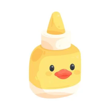 Cute duck shaped glue bottle Stock Illustration