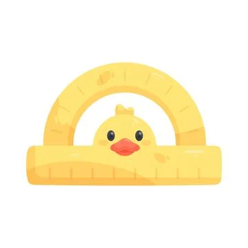 Cute duck shaped protractor Stock Illustration