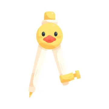 Cute duck themed drafting compass Stock Illustration